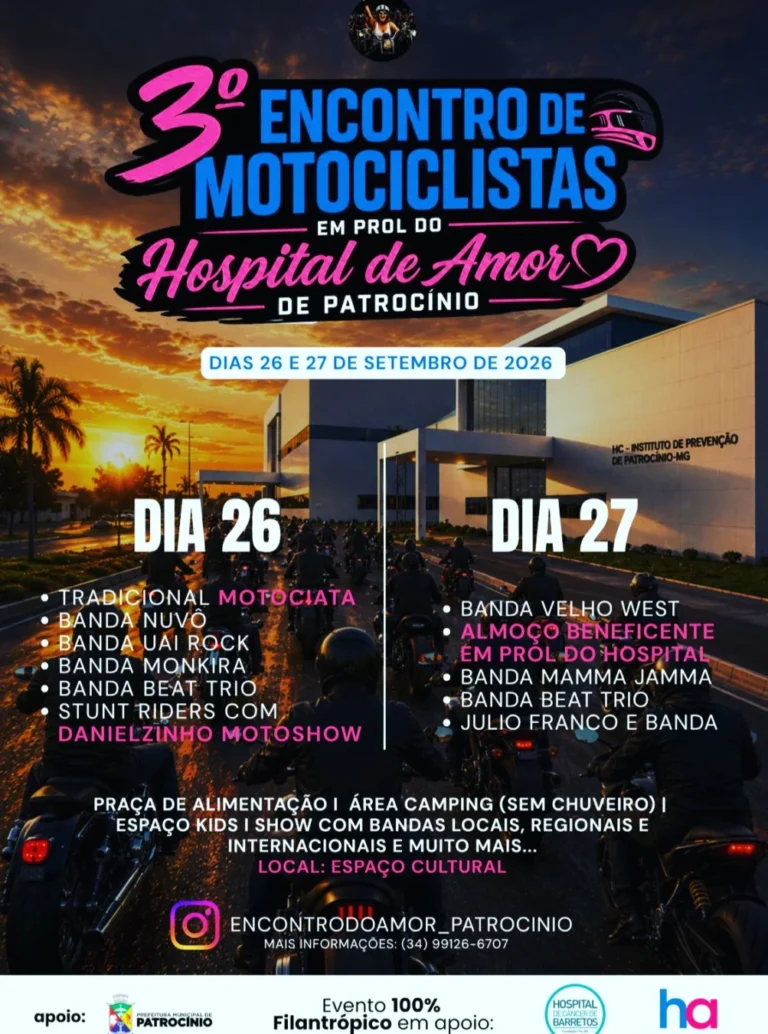 3º Encontro de Motociclistas de Patrocínio 2026