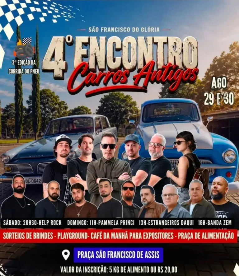Eventos 8 Encontro de Carros Antigos de São Francisco do Glória