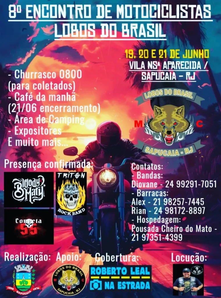 Histórico de Eventos 1 8° Encontro de Motociclistas Lobos do Brasil em Sapucaia RJ