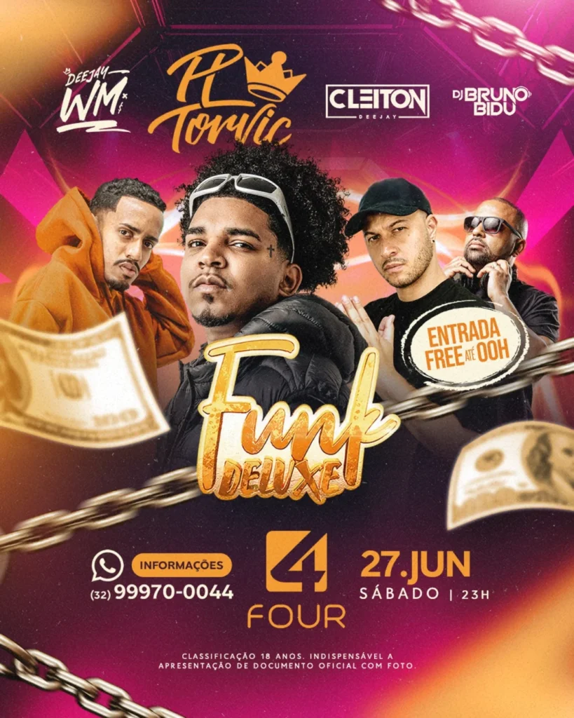 Histórico de Eventos 4 Deluxe Four Disco Muriaé 2026: Entrada Free e Atrações