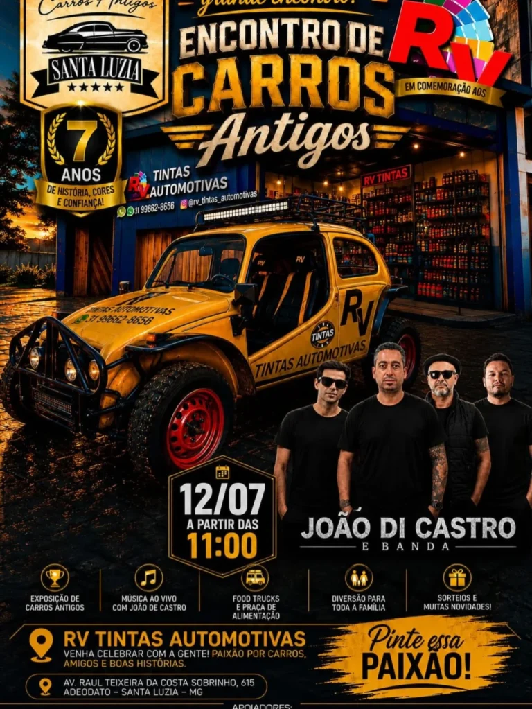 Eventos 12 Encontro de Carros Antigos em Santa Luzia