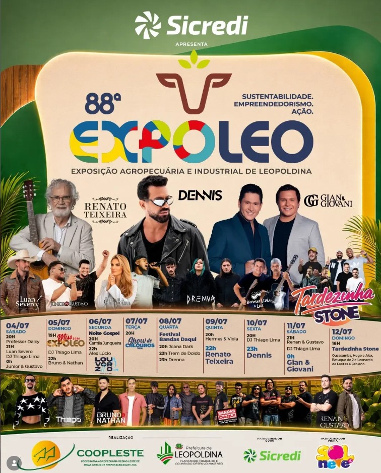 A 88ª EXPOLEO 2026 está chegando para reunir famílias, amigos, produtores rurais e toda a região