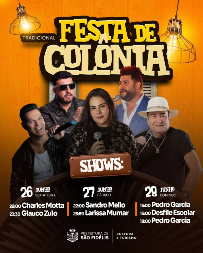 Histórico de Eventos 9 Festa de Colônia São Fidélis 2026: Shows e Desfile Escolar