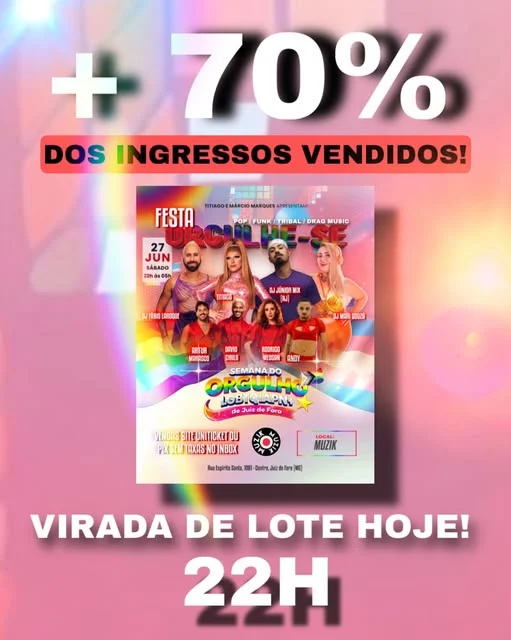 Histórico de Eventos 6 Festa Orgulhe-se 2026 no Café Muzik em Juiz de Fora MG