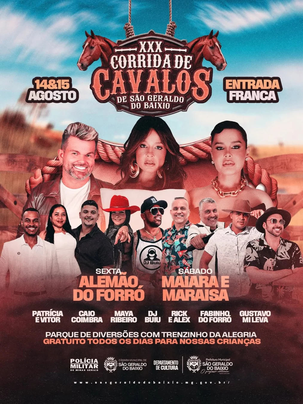 Maiara e Maraisa em São Geraldo do Baixio | Corrida de Cavalos 2026 - Cartaz Oficial