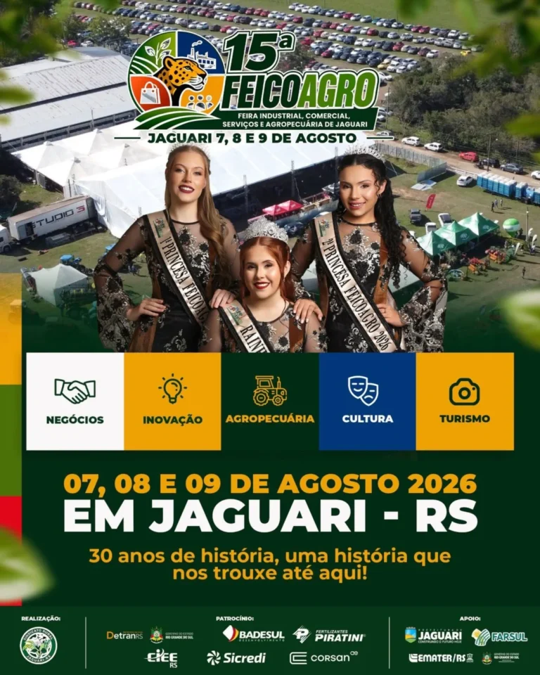 15ª FEICOAGRO Jaguari 2026: Shows e Exposição 5 Eventos Top