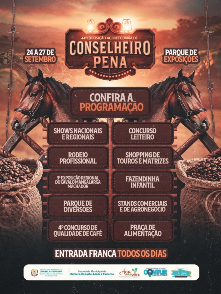 44ª ExpoAgro Conselheiro Pena 2026: Rodeio e Grandes Shows
