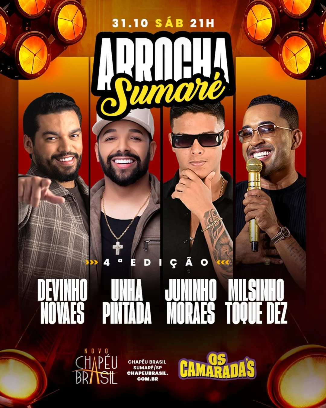 Arrocha Sumare 2026 no Novo Chapeu Brasil - Palco e estrutura do Arrocha Sumare no Novo Chapeu Brasil