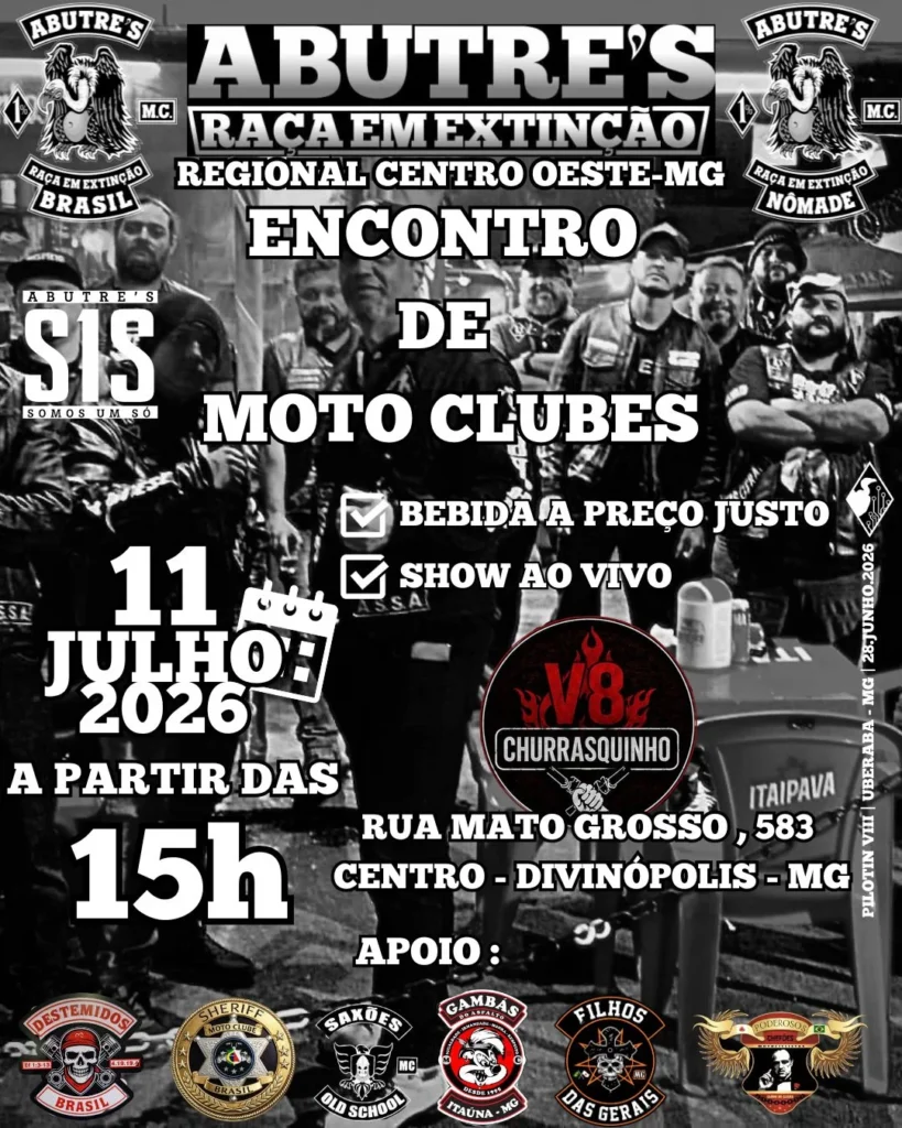 Encontro de Moto Clubes Abutres Divinopolis 2026