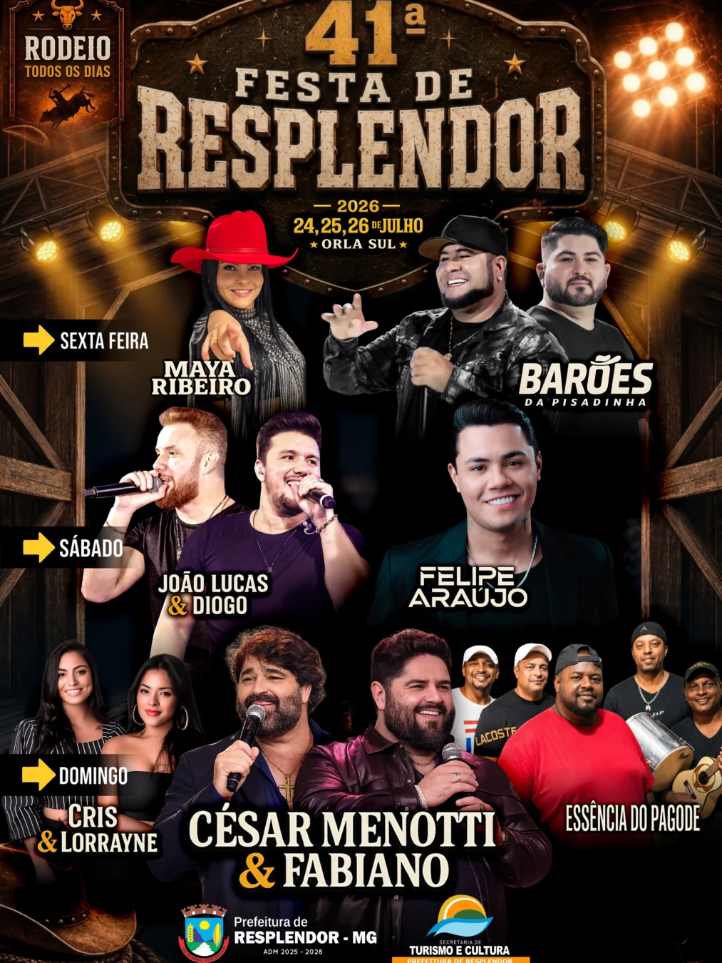 41ª Festa de Resplendor 2026 1 Festa de Resplendor 2026 - Cartaz oficial da 41ª Festa de Resplendor na Orla Sul