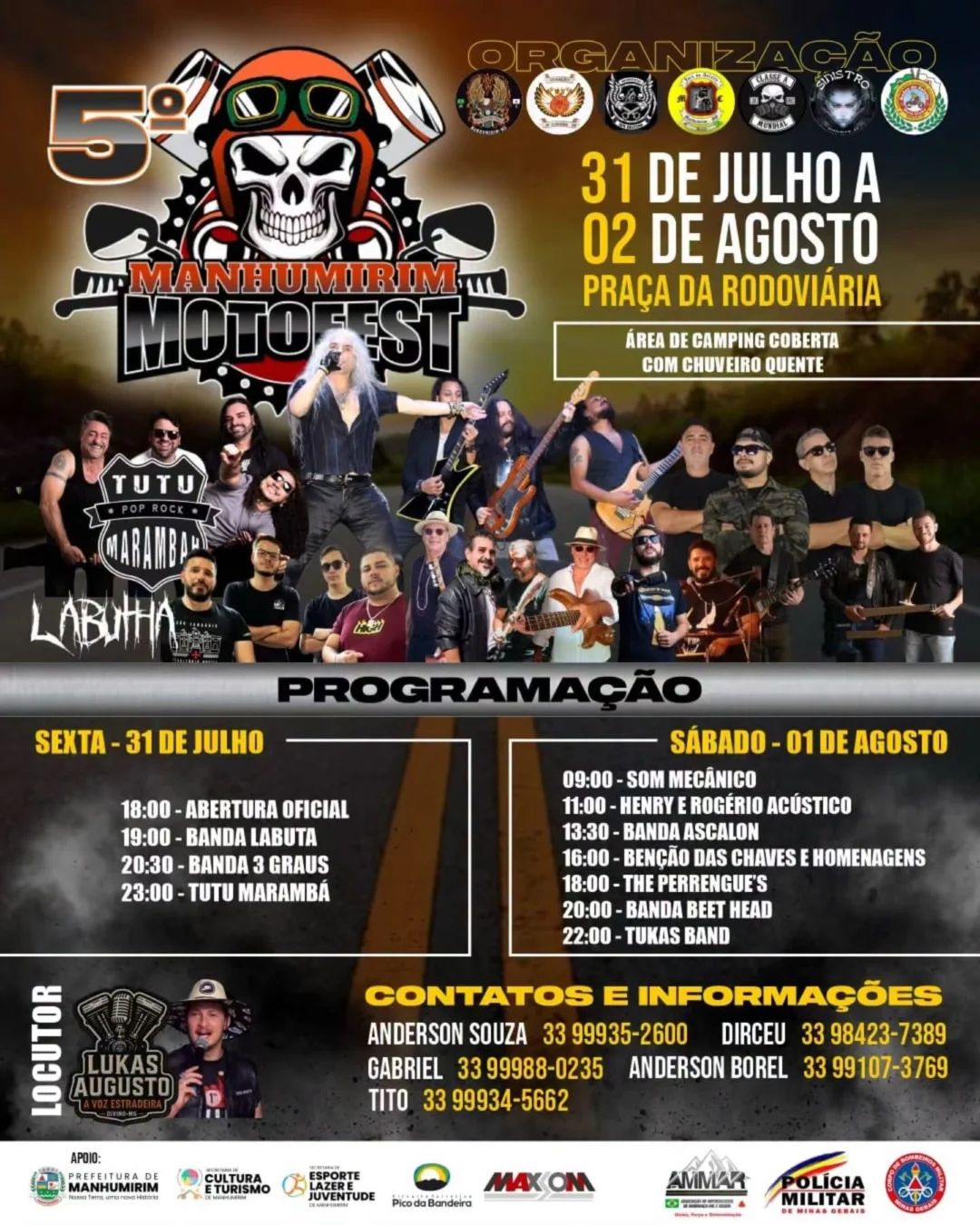 Manhumirim Moto Fest 2026 - Cartaz oficial do evento de motociclistas