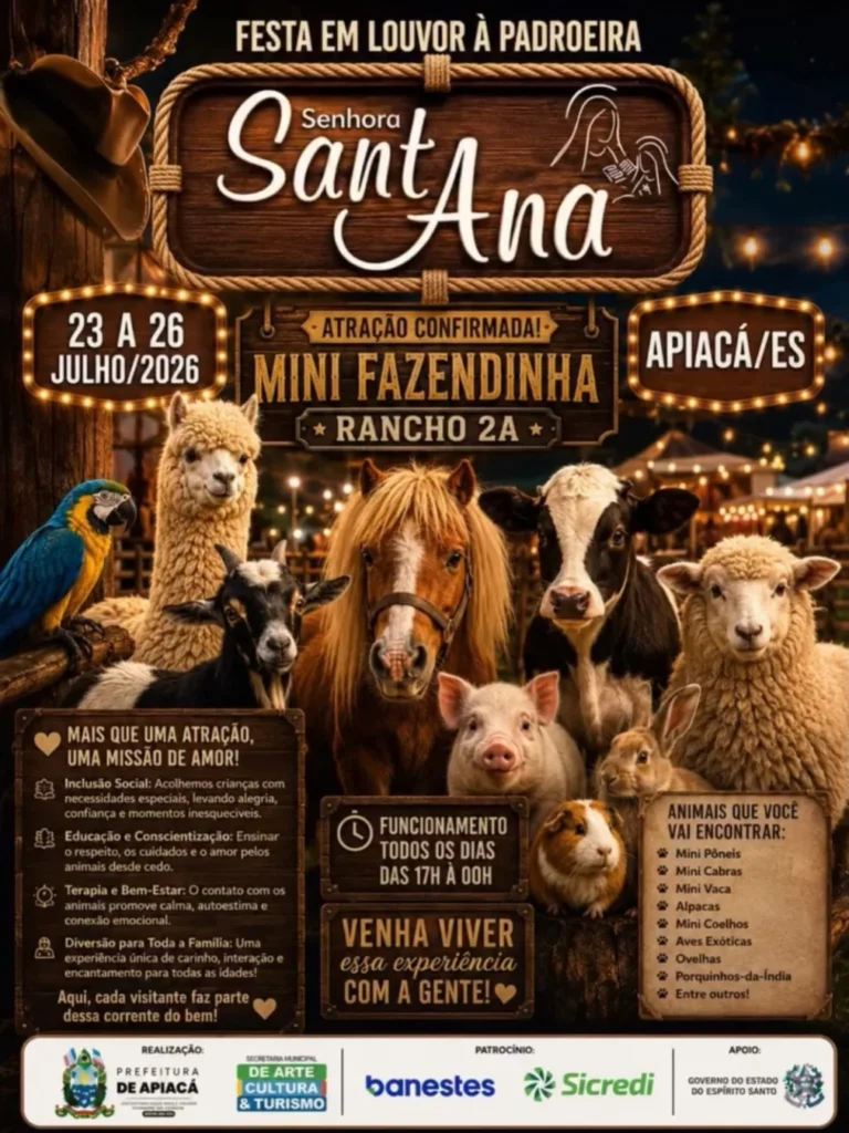Histórico de Eventos 2 Mini Fazendinha Rancho 2A em Apiaca 2026
