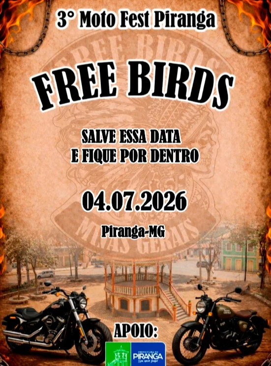 Moto Fest Piranga 2026 - Encontro de Motociclistas do Free Birds MC no 3º Moto Fest Piranga
