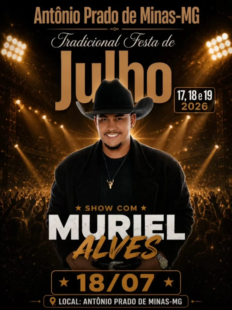 show de Muriel Alves na Festa de Julho de Antonio Prado de Minas 2026