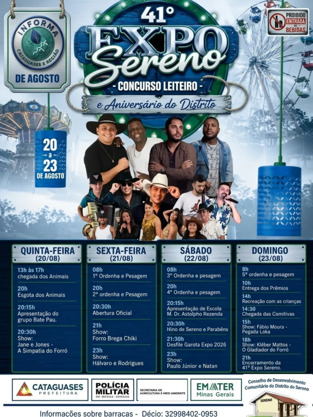 41ª Expo Sereno Cataguases 2026: Programação 1 41ª Expo Sereno Cataguases 2026 programação completa e shows