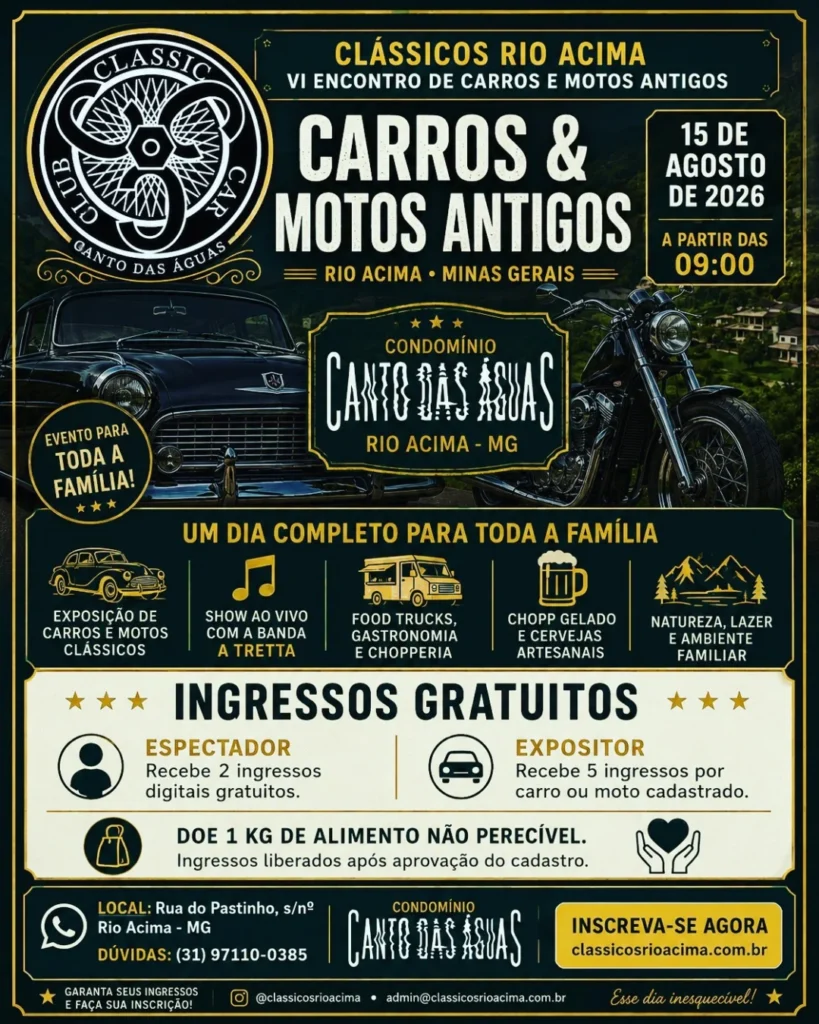 Histórico de Eventos 5 7º Encontro de Motos e Carros Clássicos Rio Acima