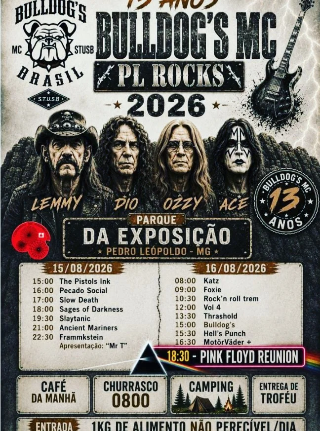 Histórico de Eventos 8 Aniversário Bulldogs MC 2026: 13 anos em Pedro Leopoldo