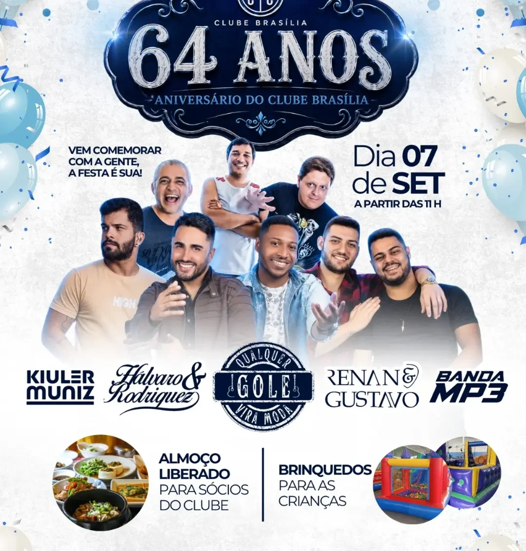 Aniversário Clube Brasília 2026 - Cartaz oficial da festa de 64 anos