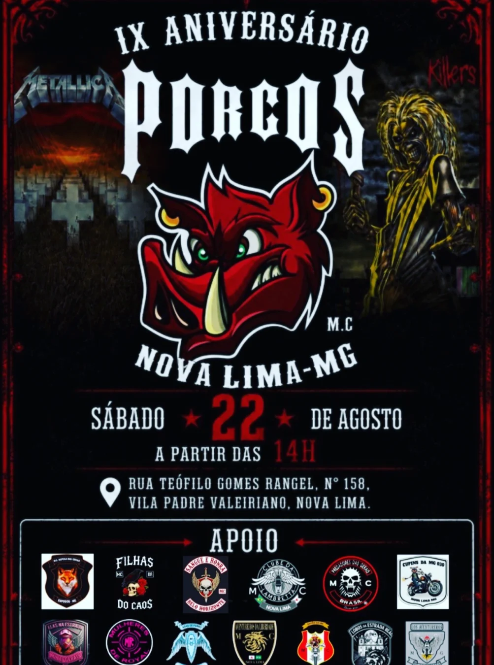 Aniversário Porcos MC Nova Lima 2026: 9º Evento 1 9º Aniversário Porcos MC Nova Lima 2026