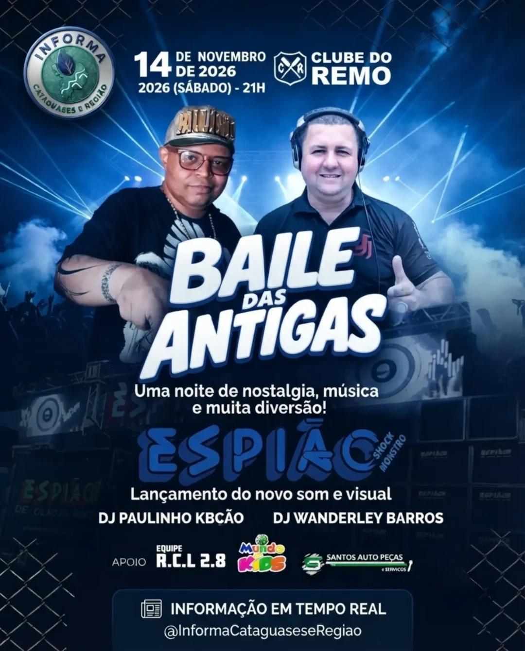 Baile das Antigas Cataguases 2026: Shows 1 Baile das Antigas Cataguases 2026 - Cartaz oficial do evento no Clube do Remo