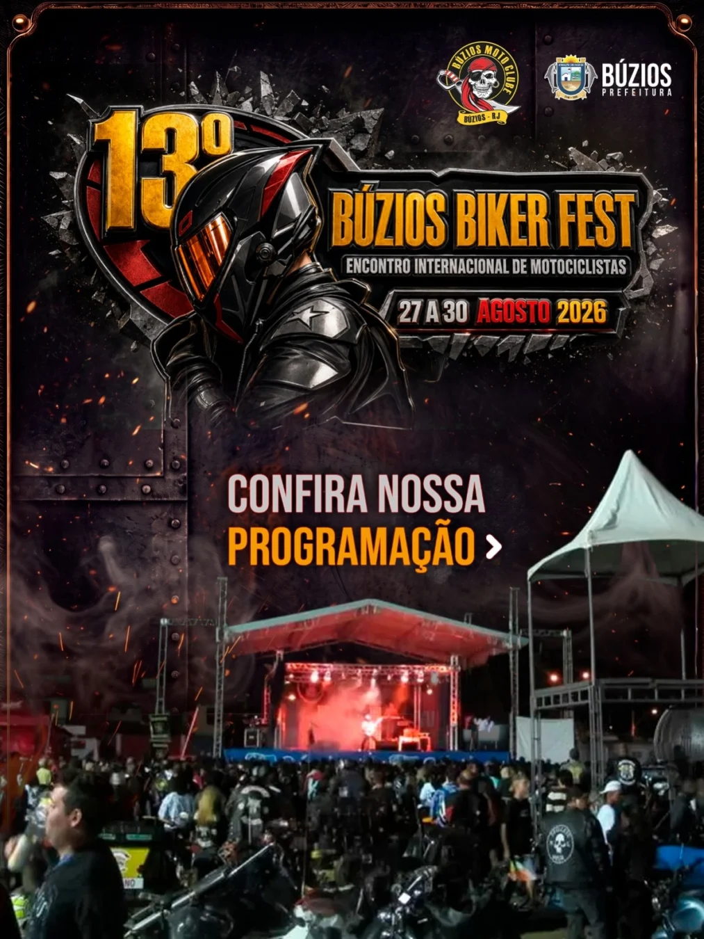Búzios Biker Fest 2026 - Cartaz oficial do encontro de motociclistas