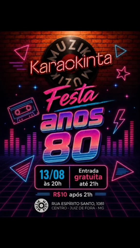 Café Muzik Belo Horizonte 2026: Noite Anos 80