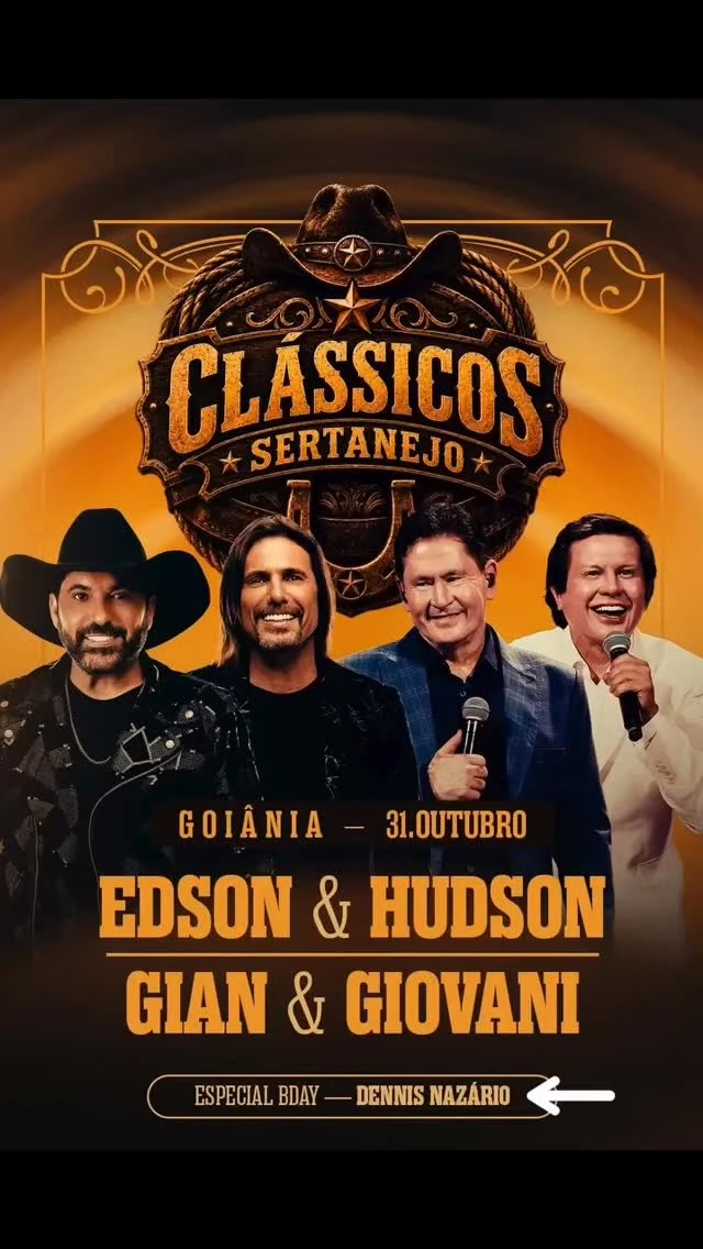Clássicos Sertanejo Goiânia 2026: Edson & Hudson 1 Clássicos Sertanejo Goiânia 2026 - Cartaz do evento
