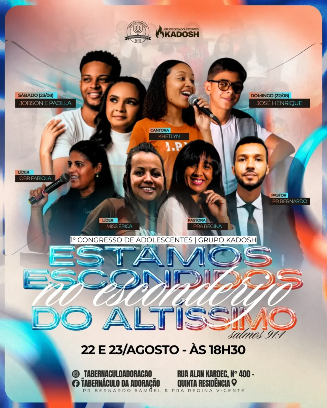 Congresso Kadosh Leopoldina 2026 - Cartaz oficial do 1º Congresso de Adolescentes Grupo Kadosh