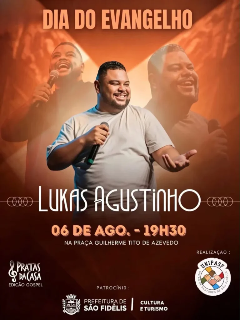Dia do Evangelho São Fidélis 2026: Show de Lukas Agustinho
