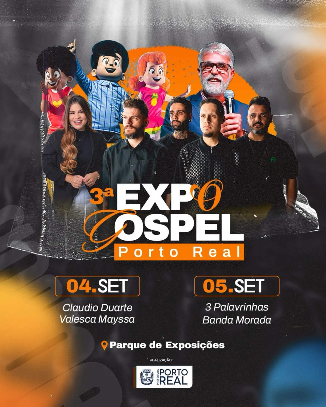 Expo Gospel Porto Real 2026: Shows e Pregação 1 Expo Gospel Porto Real 2026 - Cartaz oficial com programação de louvores e pregação no Parque de Exposições
