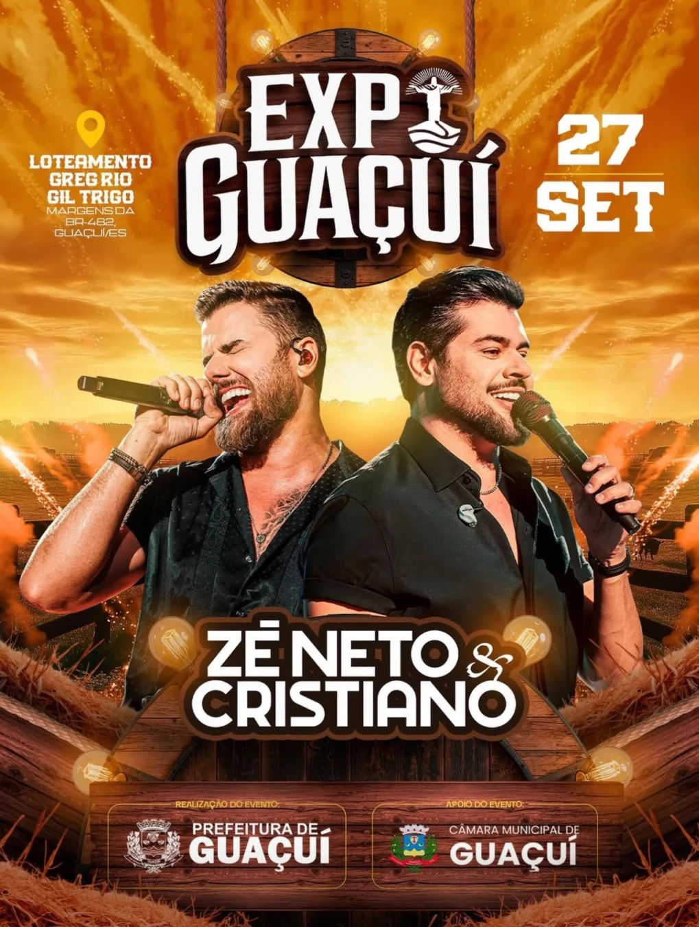 Expo Guaçuí 2026 Zé Neto e Cristiano cartaz oficial