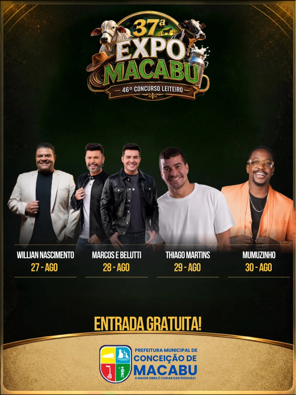 Expo Macabu 2026 - Cartaz oficial do evento com programação de shows