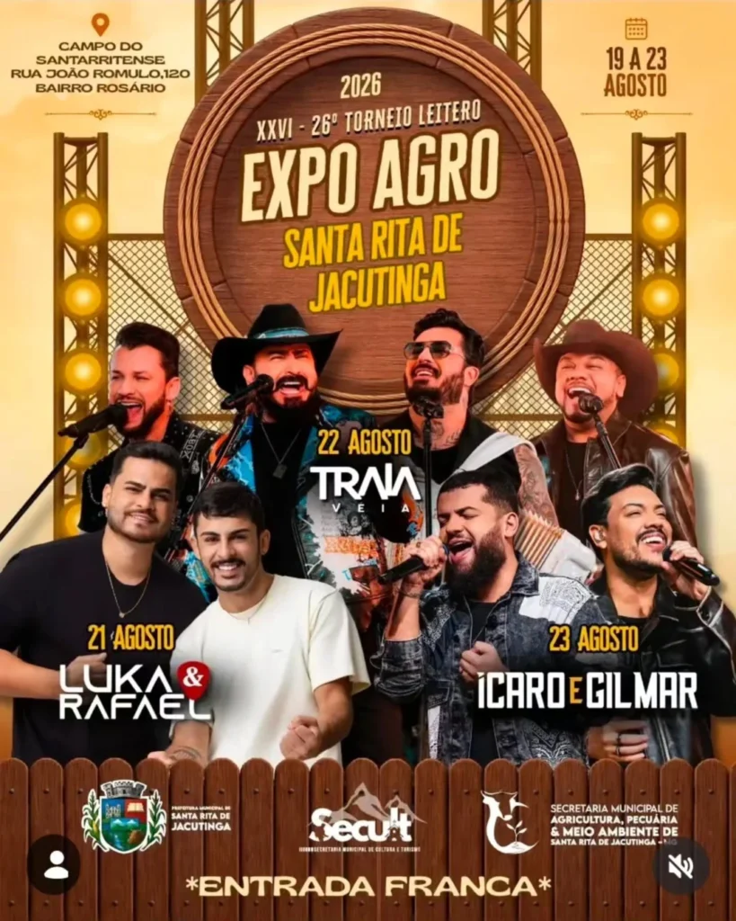 Expo Santa Rita de Jacutinga 2026: Shows e Programação