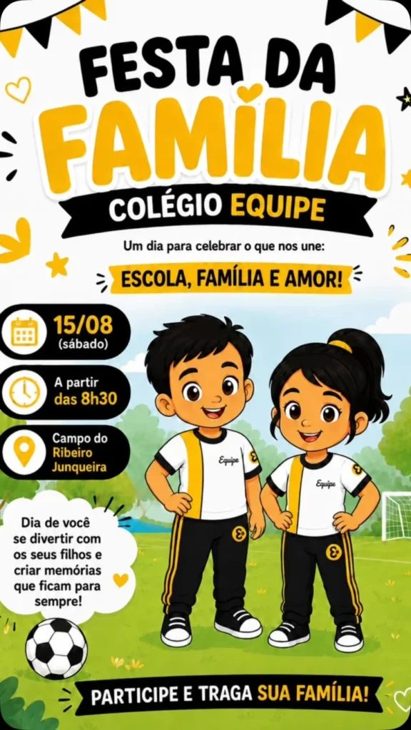 Histórico de Eventos 2 Festa da Família Colégio Equipe 2026: Leopoldina