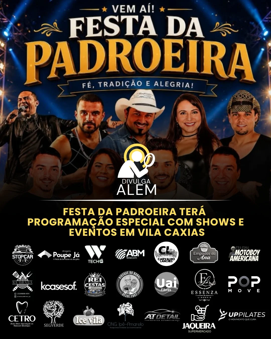 Festa da Padroeira Além Paraíba 2026: Shows 1 Festa da Padroeira Além Paraíba 2026 - Cartaz oficial dos shows e festividades