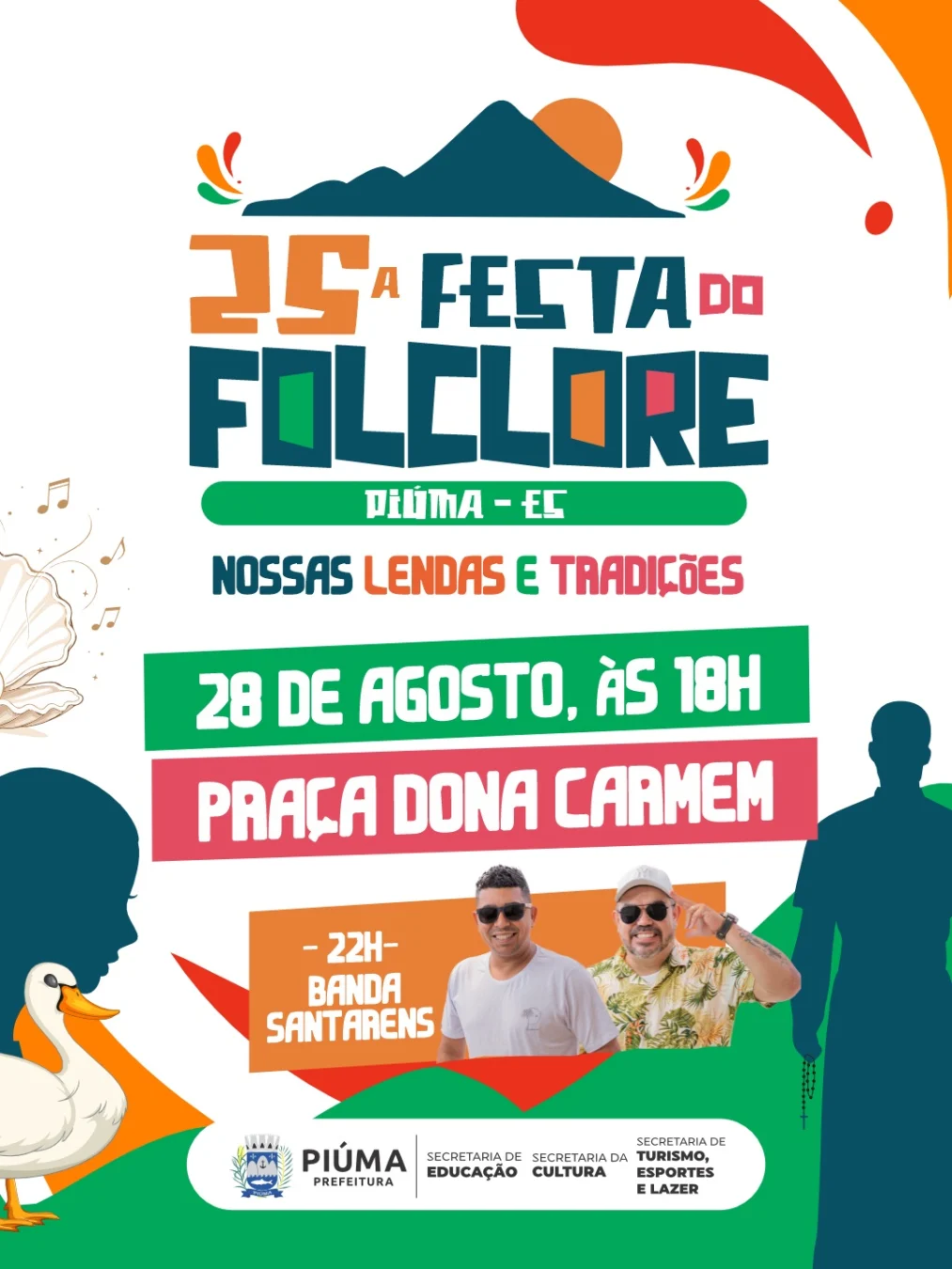 Festa do Folclore de Piúma 2026: 25ª Edição e Shows 1 Festa do Folclore de Piúma 2026 - Cartaz oficial da 25ª edição do evento na Praça Dona Carmem