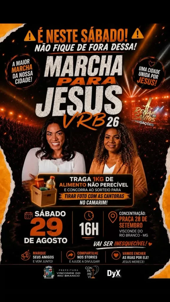 Marcha para Jesus VRB 2026: Programação e Shows