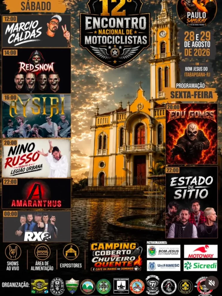 Motociclistas Bom Jesus do Itabapoana 2026: 12ª Ed