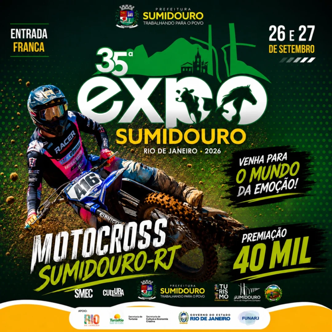 Motocross Sumidouro 2026 - Cartaz oficial do evento de motocross na 35ª Expo Sumidouro