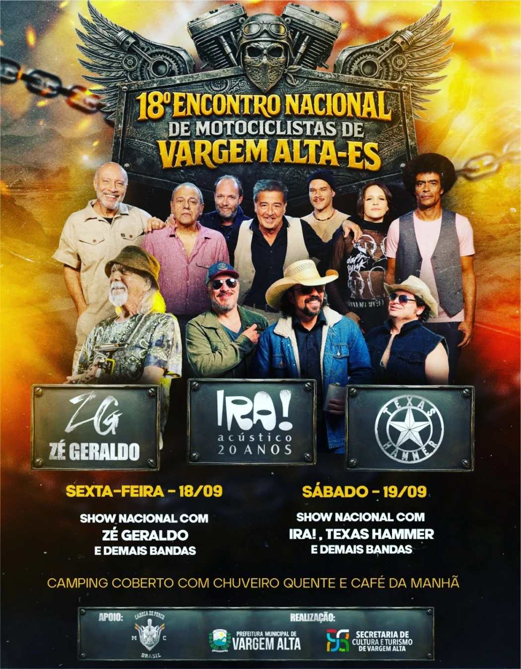 Motofest Vargem Alta 2026: 18º Encontro de Motociclistas 1 Motofest Vargem Alta 2026 - Cartaz oficial do 18º Encontro Nacional de Motociclistas
