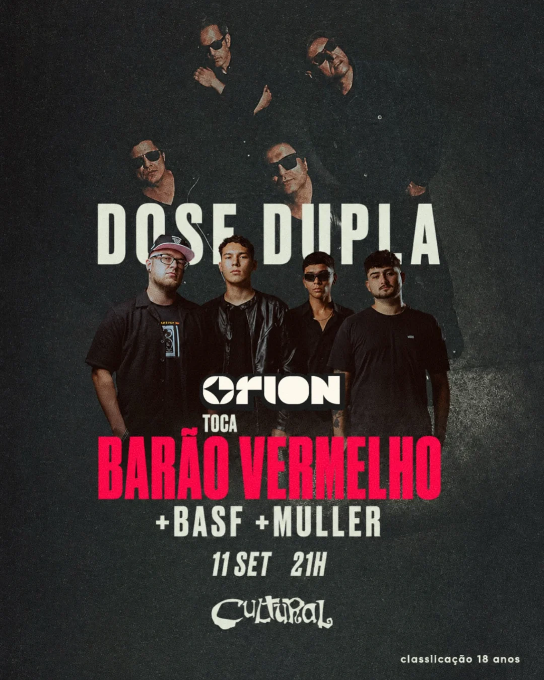 Orion Toca Barão Vermelho Juiz de Fora 2026 - Cartaz do show no Cultural Bar