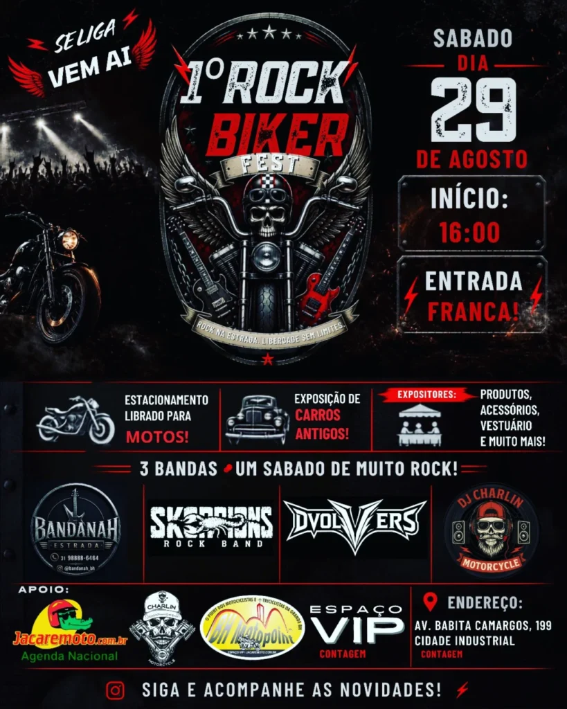Rock Biker Contagem 2026: 1ª Edição no Espaço VIP