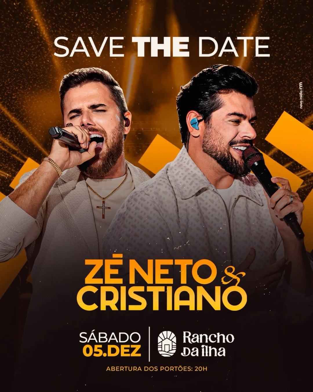 Zé Neto e Cristiano Campos 2026 - Cartaz oficial do show no Rancho da Ilha