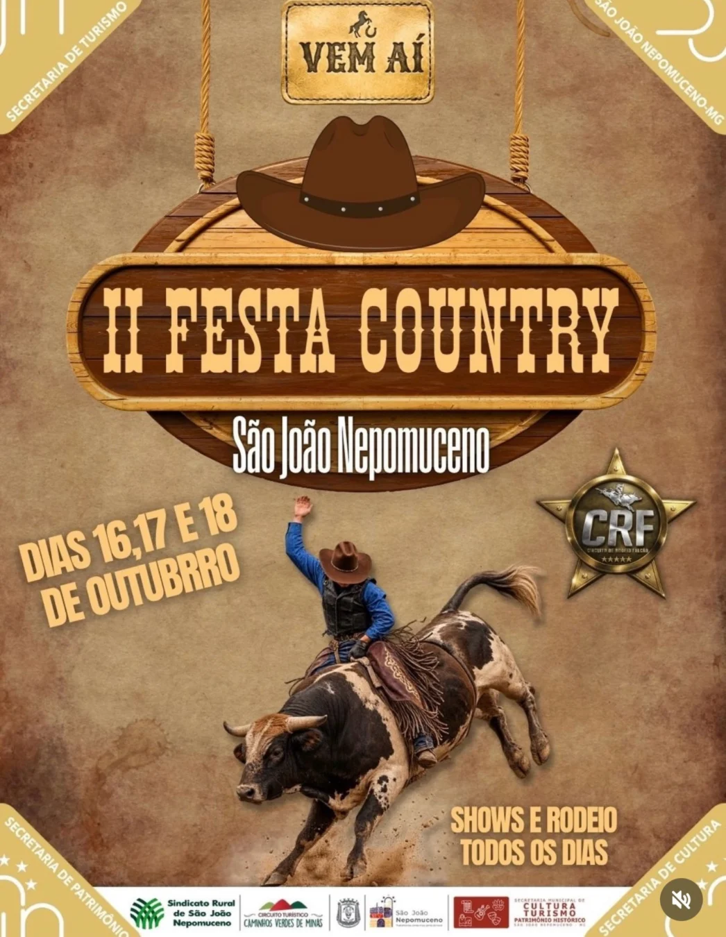 2ª Festa Country São João Nepomuceno 2026: Shows e Rodeio 1 Festa Country São João Nepomuceno 2026 - Cartaz oficial do evento em São João Nepomuceno MG