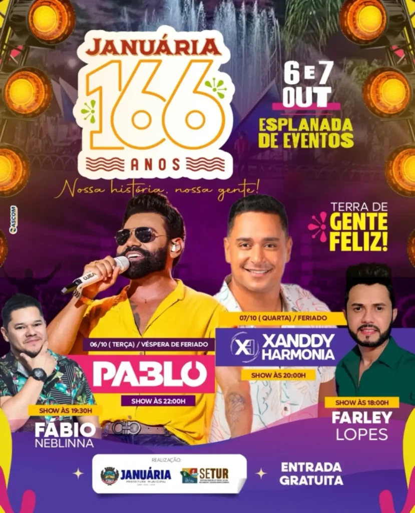 Histórico de Eventos 11 Aniversário de Januária 2026: Pablo e Xanddy Harmonia