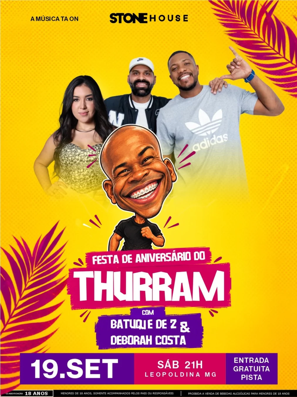 Aniversário do Thurram Stone House 2026 - Cartaz oficial da festa em Leopoldina