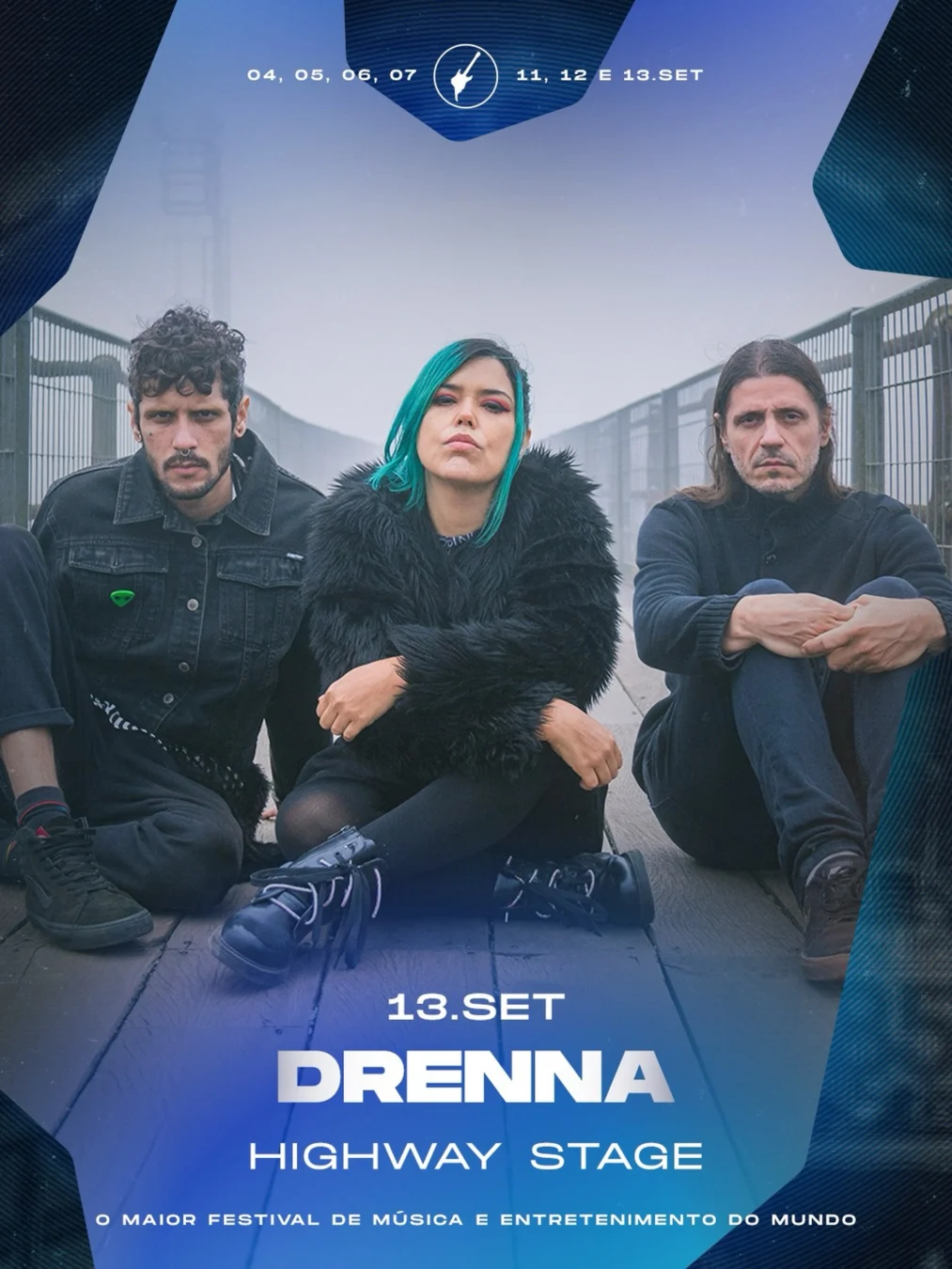 Banda Drenna Rock in Rio 2026 - Cartaz oficial da apresentação no palco Highway Station