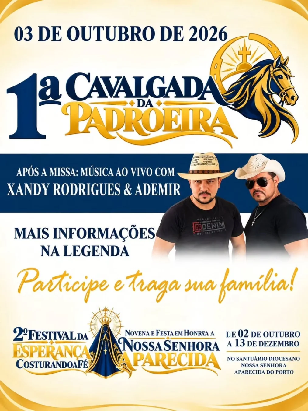 Cavalgada da Padroeira Muriaé 2026 - Novena e Festa