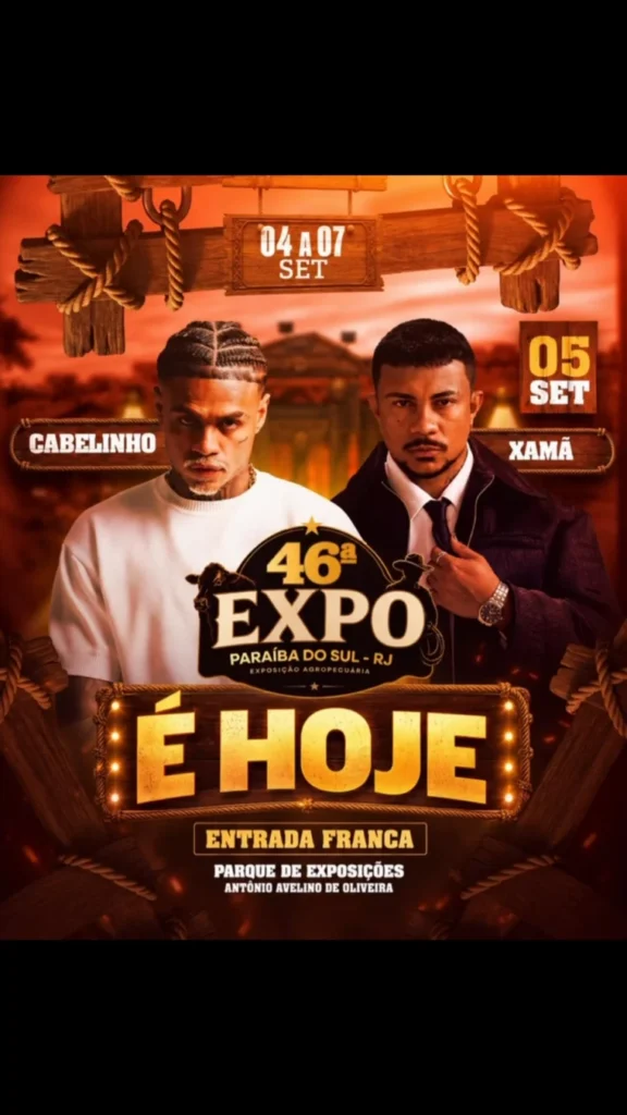 Histórico de Eventos 4 Expo de Paraíba do Sul 2026: Cabelinho e Xamã