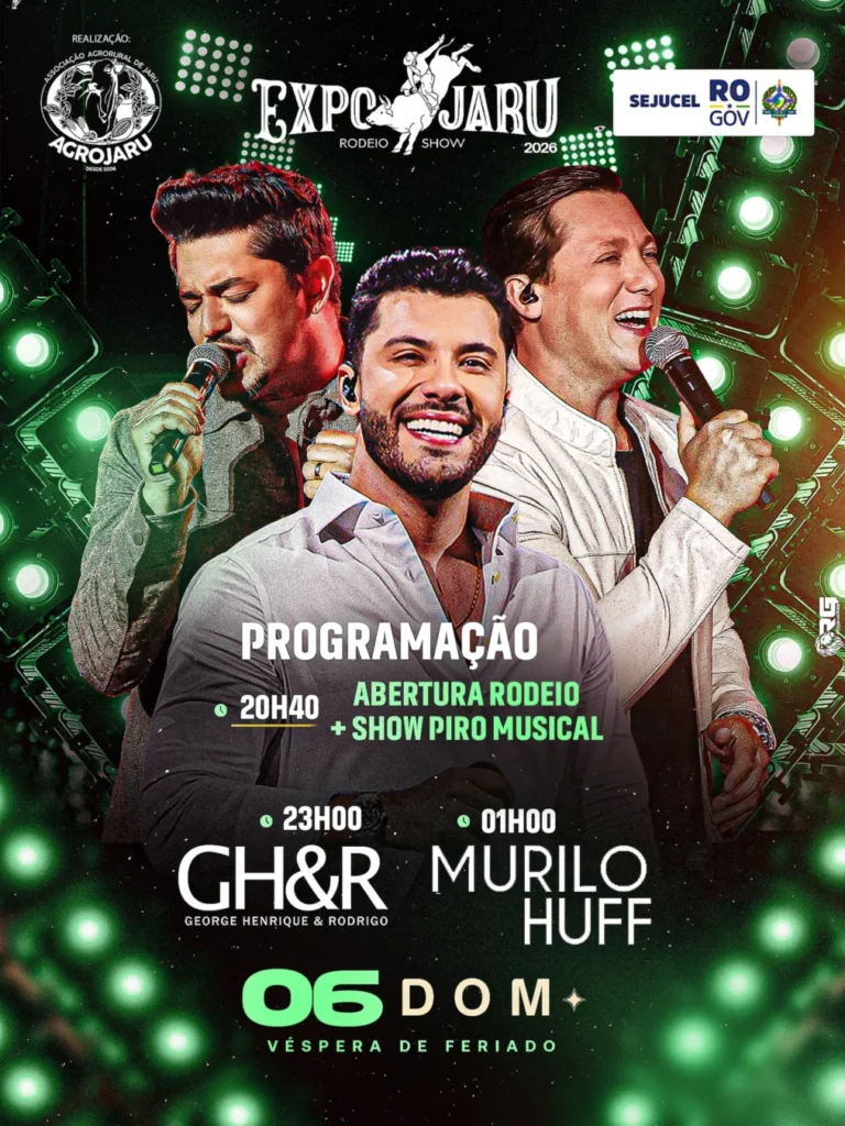 Histórico de Eventos 1 ExpoJaru 2026: Murilo Huff e Rodeio
